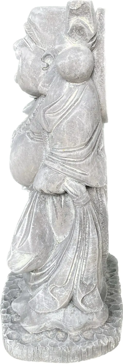  Product image 7 of the product “Sammo - Standing Chinese Buddha with small Buddha on shoulder, 55cm H | cast stone ”